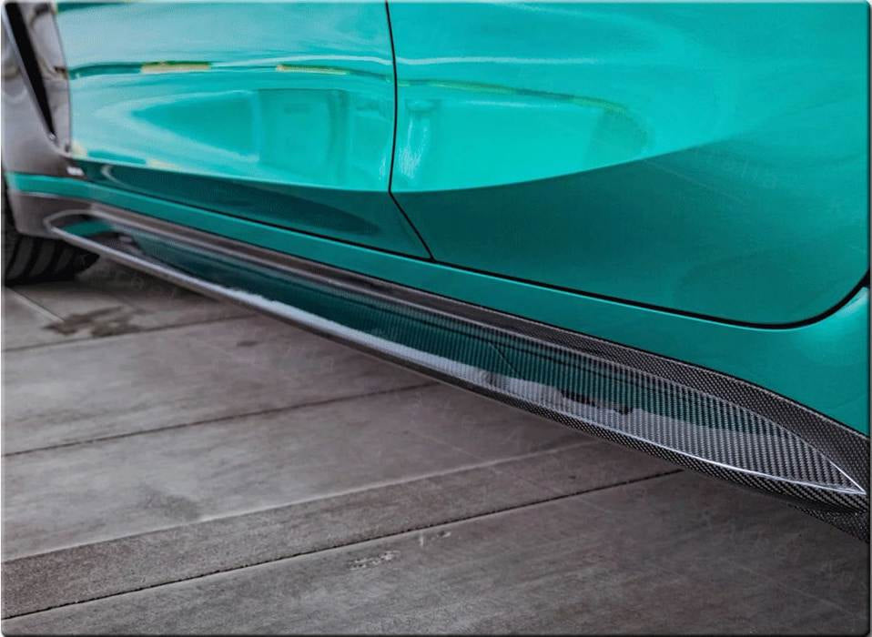 Side Skirt Extensions V5 (for G80, Carbon) for BMW 3 Series G20/21 2018- - image 5