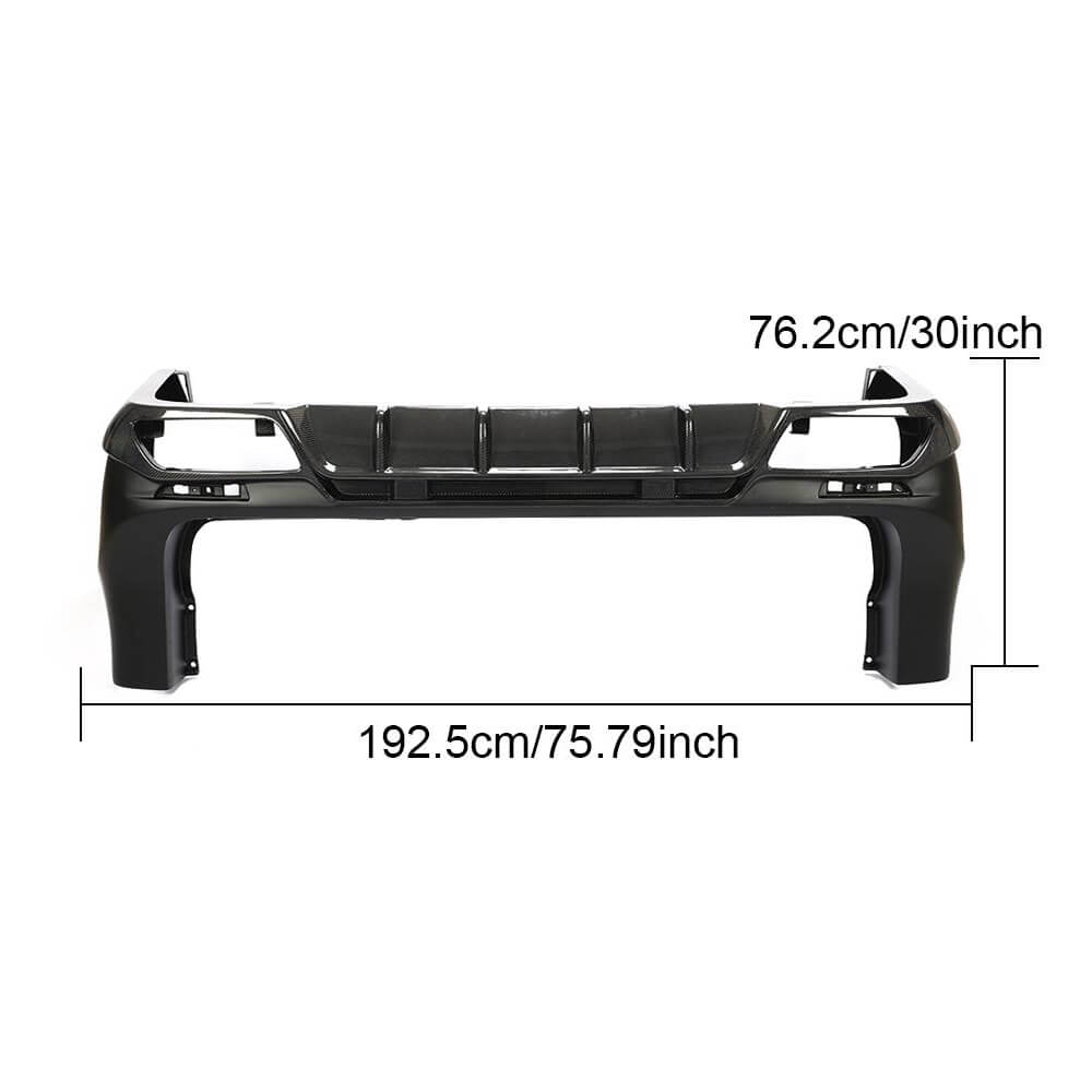 Rear bumper (2014-2019, Carbon) for Mercedes Vito / V-class W447 2014↗ year - image 5