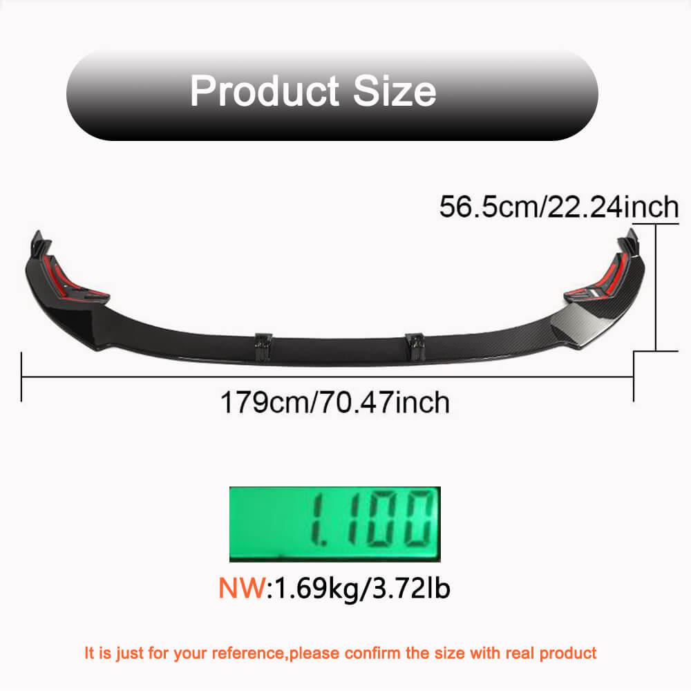 Front Bumper Lip Spoiler (for S-Line SD 2020-2023, Carbon) for Audi A3 2020- - image 5