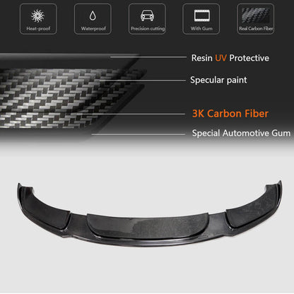 Front Bumper Lip V2 for F10 M-Sport, Carbon for BMW 5 Series F-10/11/07 2010-2016 - image 5