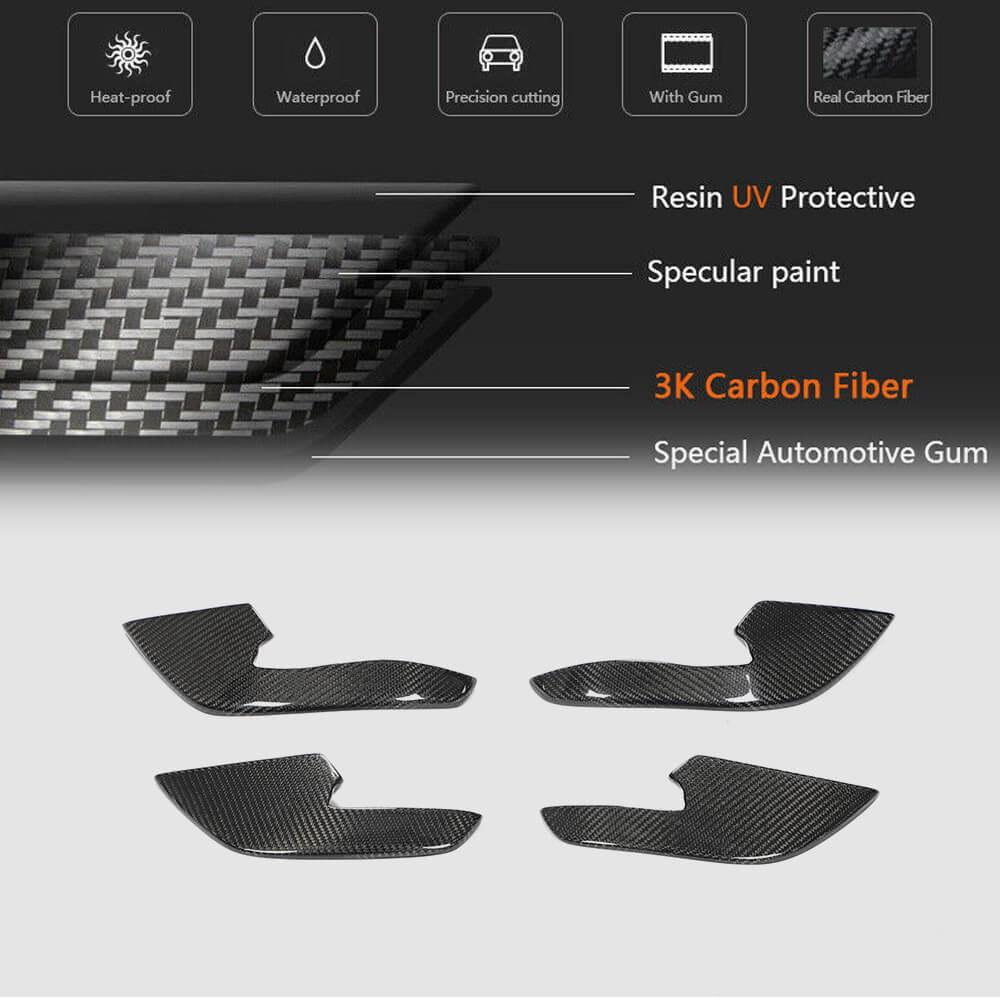 Front bumper covers (for RS6, 4 pcs, Carbon) for Audi A6 C7 2011-2017 - image 5