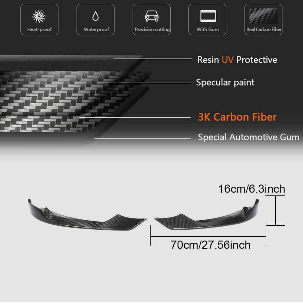 Front Bumper Splitters Carbon Fiber V2 (for F82/F83) for BMW 4 series F-32 2012-2020 - image 5