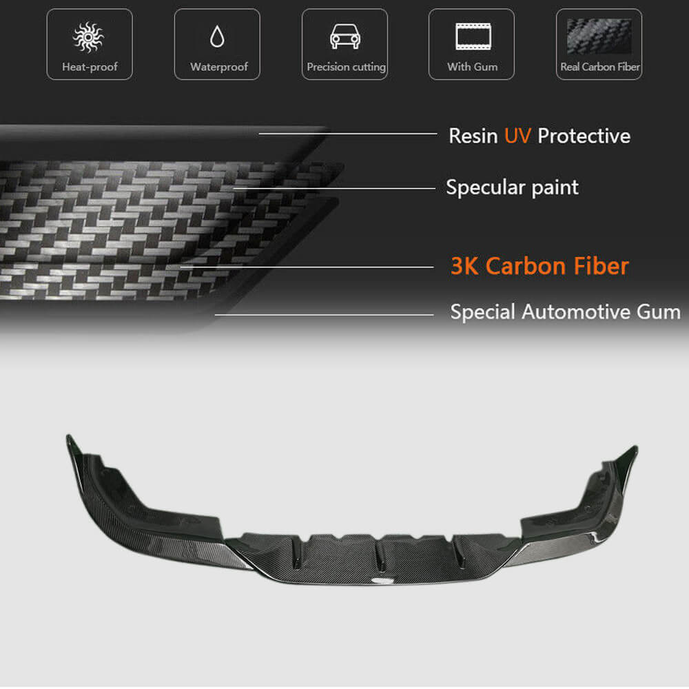Front Bumper Lip PD-Style (for M-Sport 2018-2022, Carbon) for BMW 3 Series G20/G21 2018- - image 5