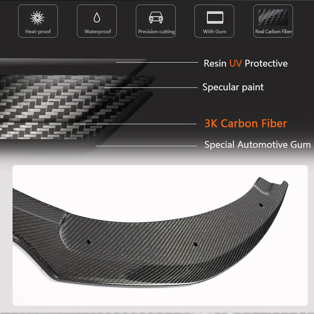 Front Bumper Lip Spoiler (Carbon) for Kia Stinger 2017-2023 - image 5