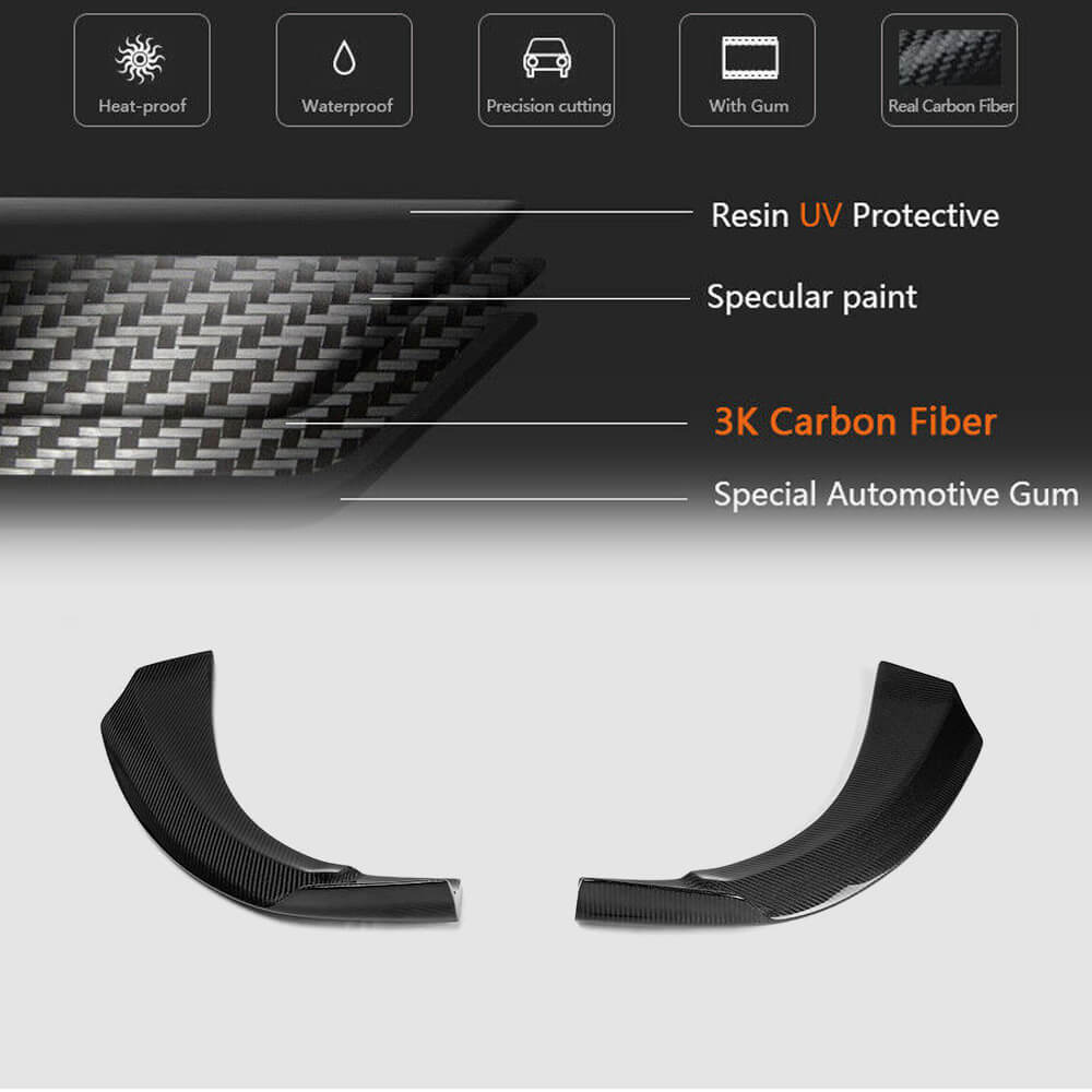 Covers on the front bumper (for Base SD 2013-2016, Carbon) for Mercedes CLA C117 2013-2019 - image 5