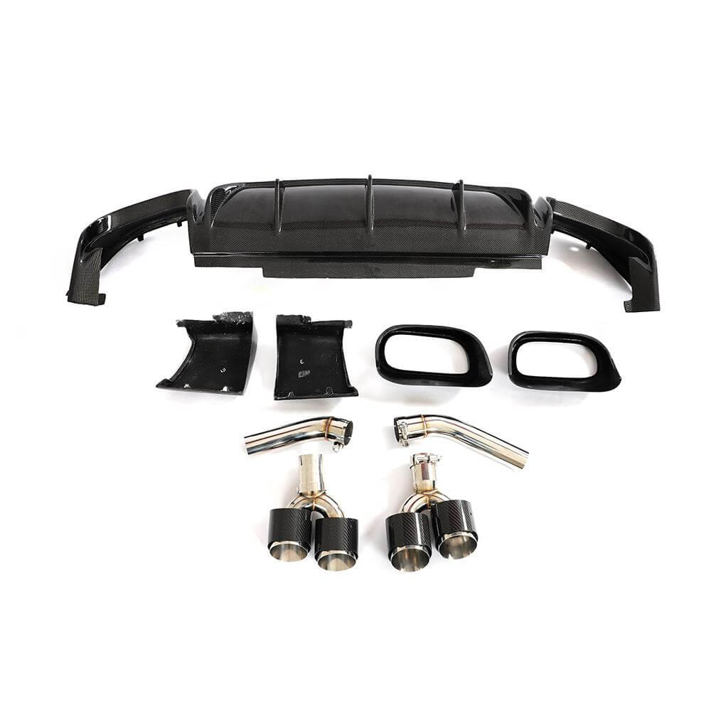 Rear bumper diffuser (for GLE63 AMG 2019-2023, Carbon) for Mercedes GLE W167 - image 5