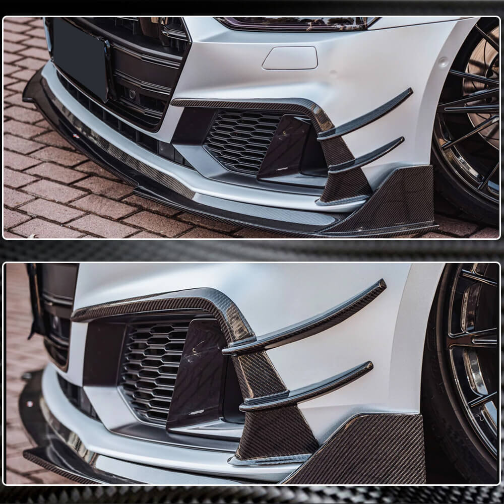 Front bumper trims (for S-Line 2018-2022, Carbon) for Audi A7 2018- - image 5