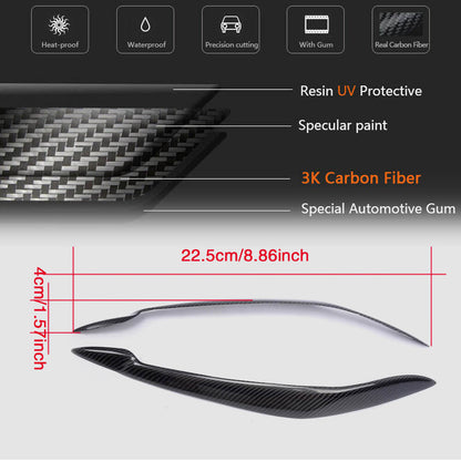 Headlight Eyebrows Lamp Eyelids Carbon Fiber for BMW X5 E-70 2007-2013 - image 5