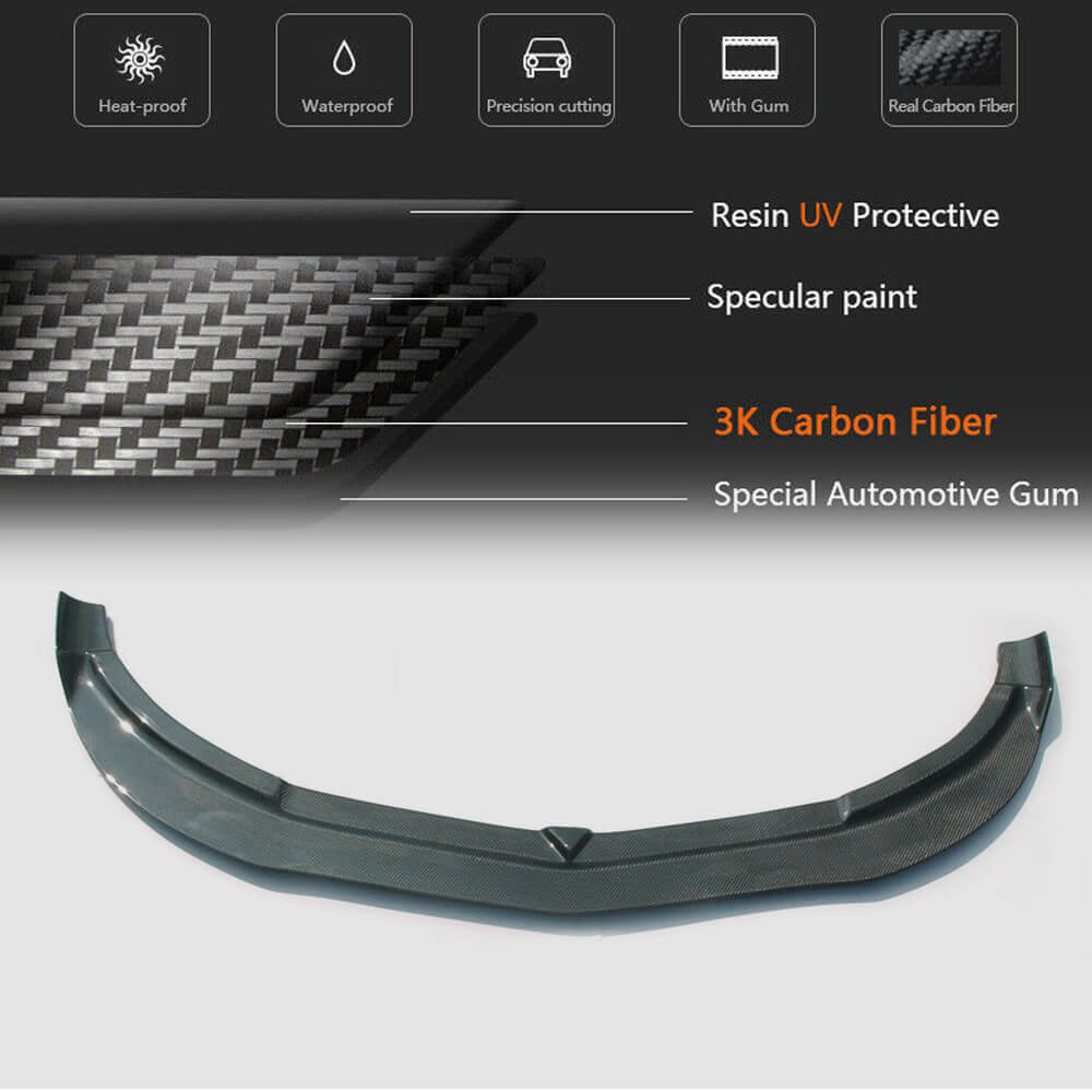 Front Bumper Lip Spoiler (for CLA45 AMG SD 2013-2015, Carbon) for Mercedes CLA C117 2013-2019 - image 5