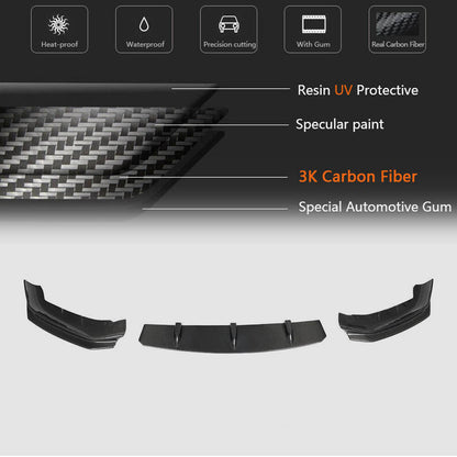 Front Bumper Lip V4 for M-Sport 2017-2020 Carbon for BMW 5 Series G30/31 2017-2023 - image 5