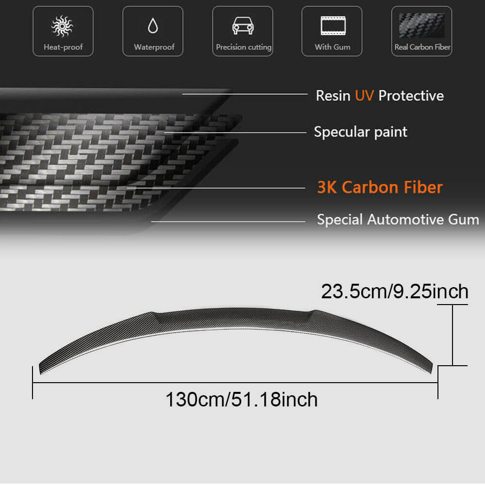 Rear Trunk Spoiler Carbon Fiber V4 for BMW X4 F-26 2014-2018 - image 5