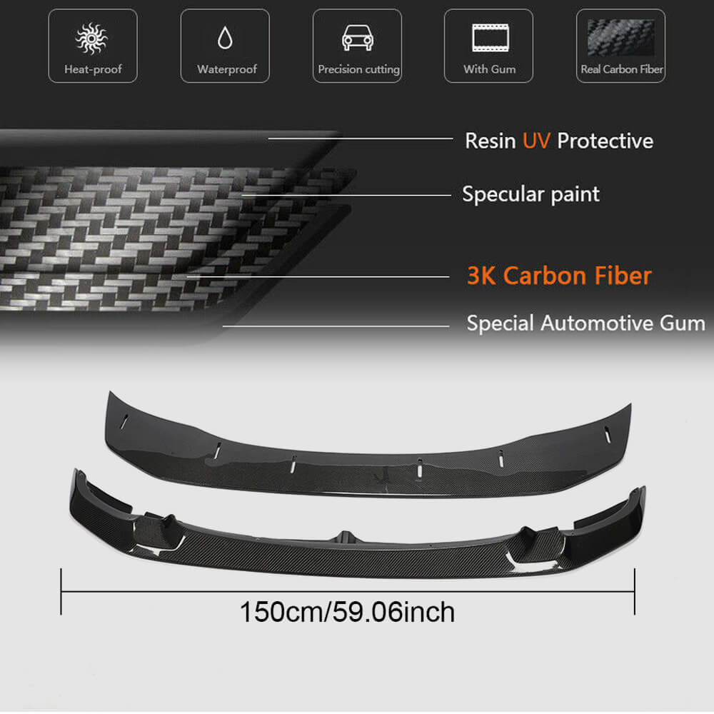 Front Bumper Lip V1 for F82/F83, Carbon for BMW 4 Series F32/F33/F36 2012-2020 - image 5