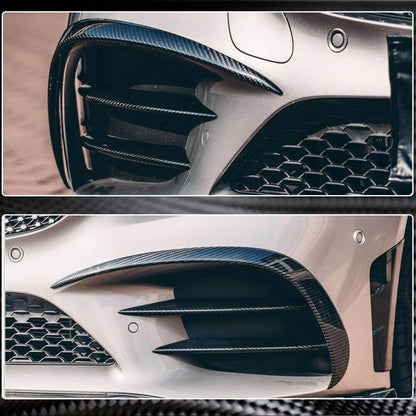 Covers on the front bumper V1 (for C43 AMG 2019-2021, Carbon) for Mercedes C-class W205 2014-2021 - image 5
