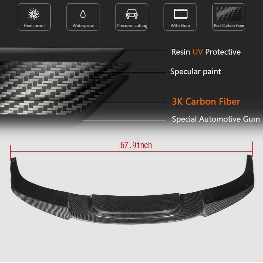 Front Bumper Lip Carbon Fiber V2 (M-Sport) for BMW 6 F12/F13/F06 2011-2015 - image 5