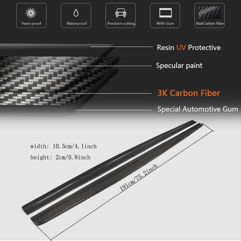 Side Skirts Carbon Fiber (for E82) for BMW 1 series E81/82/87/88 2004-2011 - image 5