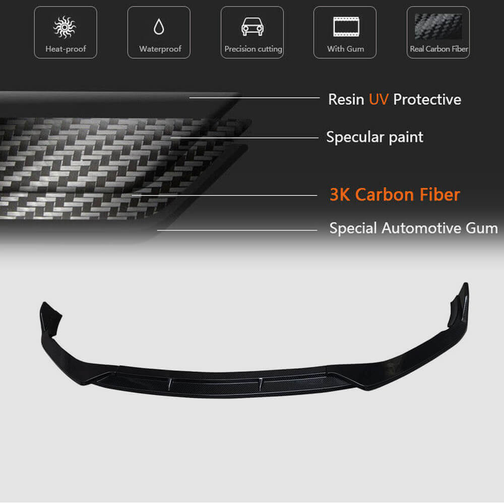Front Bumper Lip Spoiler (for AMG-Line, Carbon) for Mercedes C-class W206 2022- - image 5
