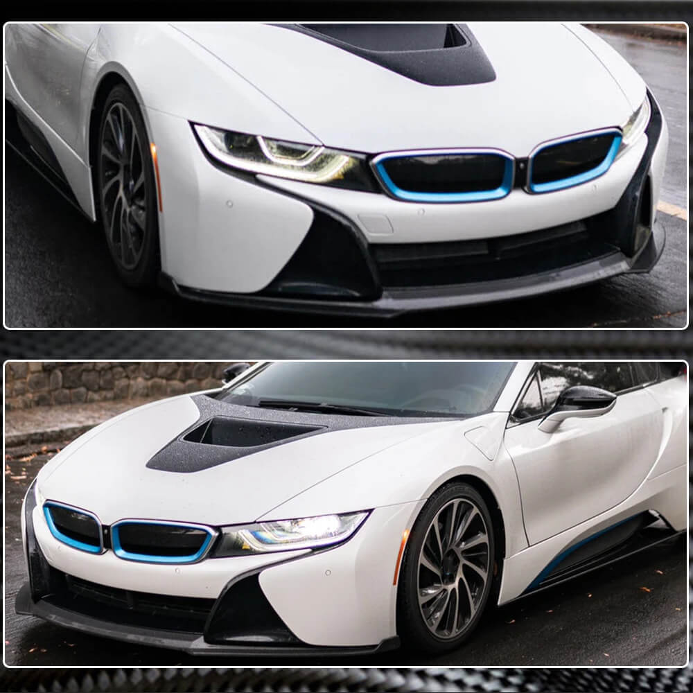Front Bumper Lip Dry Carbon Fiber for BMW I8 2014-2020 - image 5