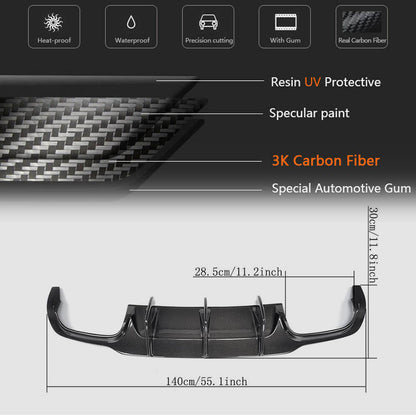 Rear Bumper Diffuser V2 for AMG SD/Coupe 2012-2014 Carbon for Mercedes C-class W204 2007-2015 - image 5