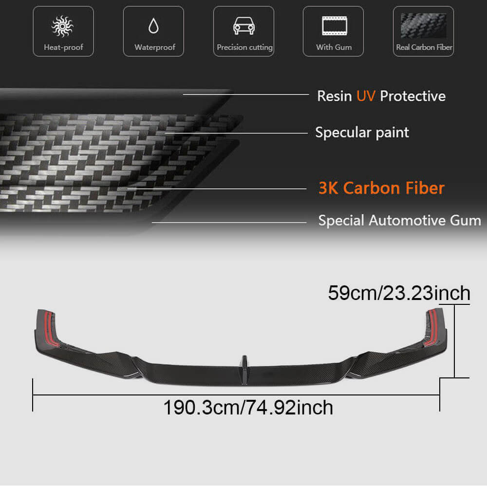 Front Bumper Lip V2 (for RS7, Dry Carbon) for Audi A7 2018- - image 5