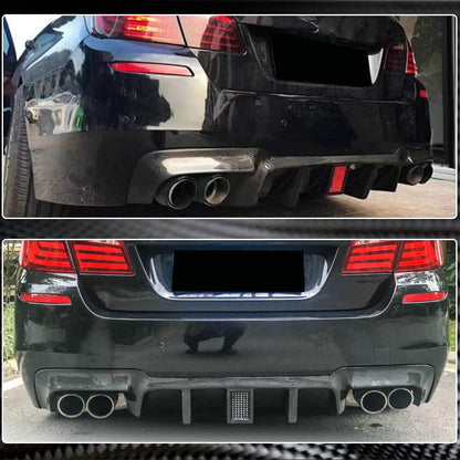 Rear Bumper Diffuser Carbon Fiber V3 (M-Sport) for BMW 5 series F-10/11/07 2010-2016 - image 5