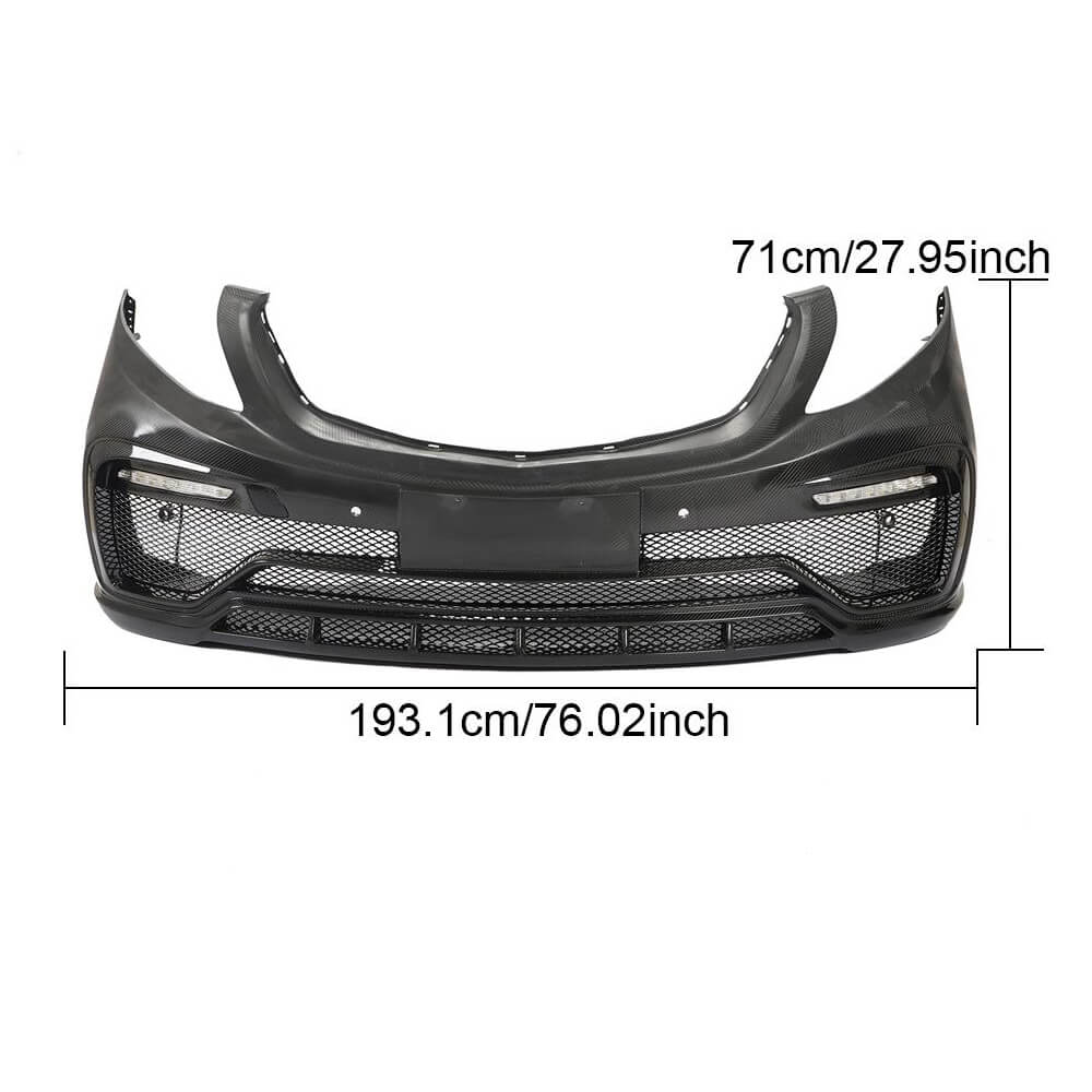 Front bumper V2 (2014-2019, Carbon) for Mercedes Vito / V-class W447 2014↗ year - image 5
