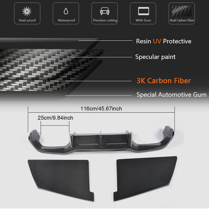 Rear Diffuser V3 (for F87 M2/M2C, Carbon) for BMW 2 Series F22/23 2014-2021 - image 5