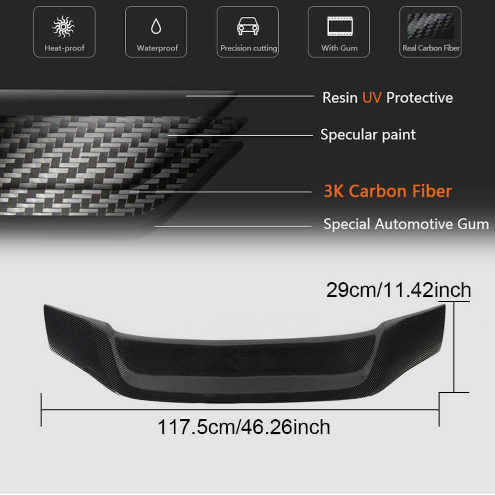 Rear Trunk Spoiler Carbon Fiber for Audi A6 C6 2004-2011 - image 5