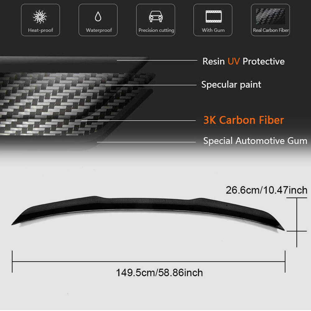 Spoiler V4 (Carbon) for Ford Mustang 2015-2023 - image 5