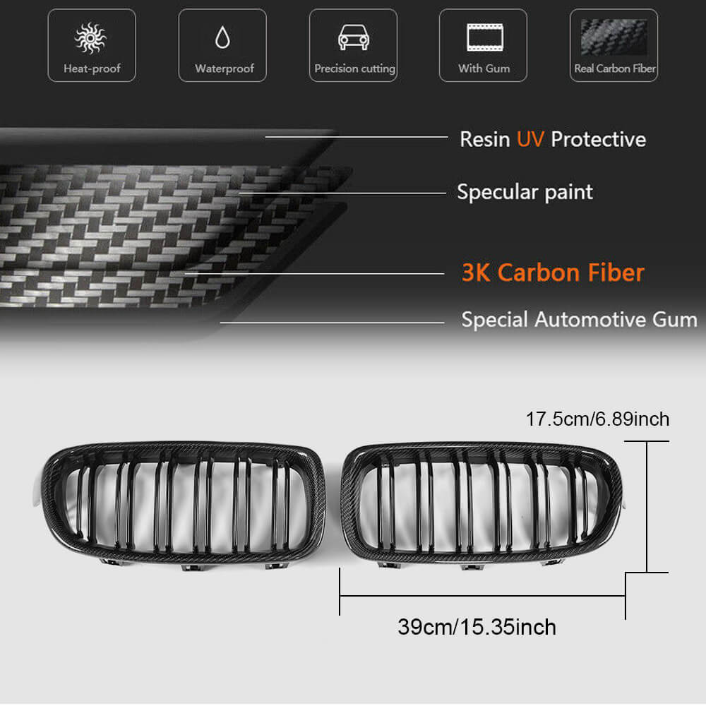 Grilles M-Look V1 (Carbon) for BMW 3 Series F30/F31 2012-2019 - image 5