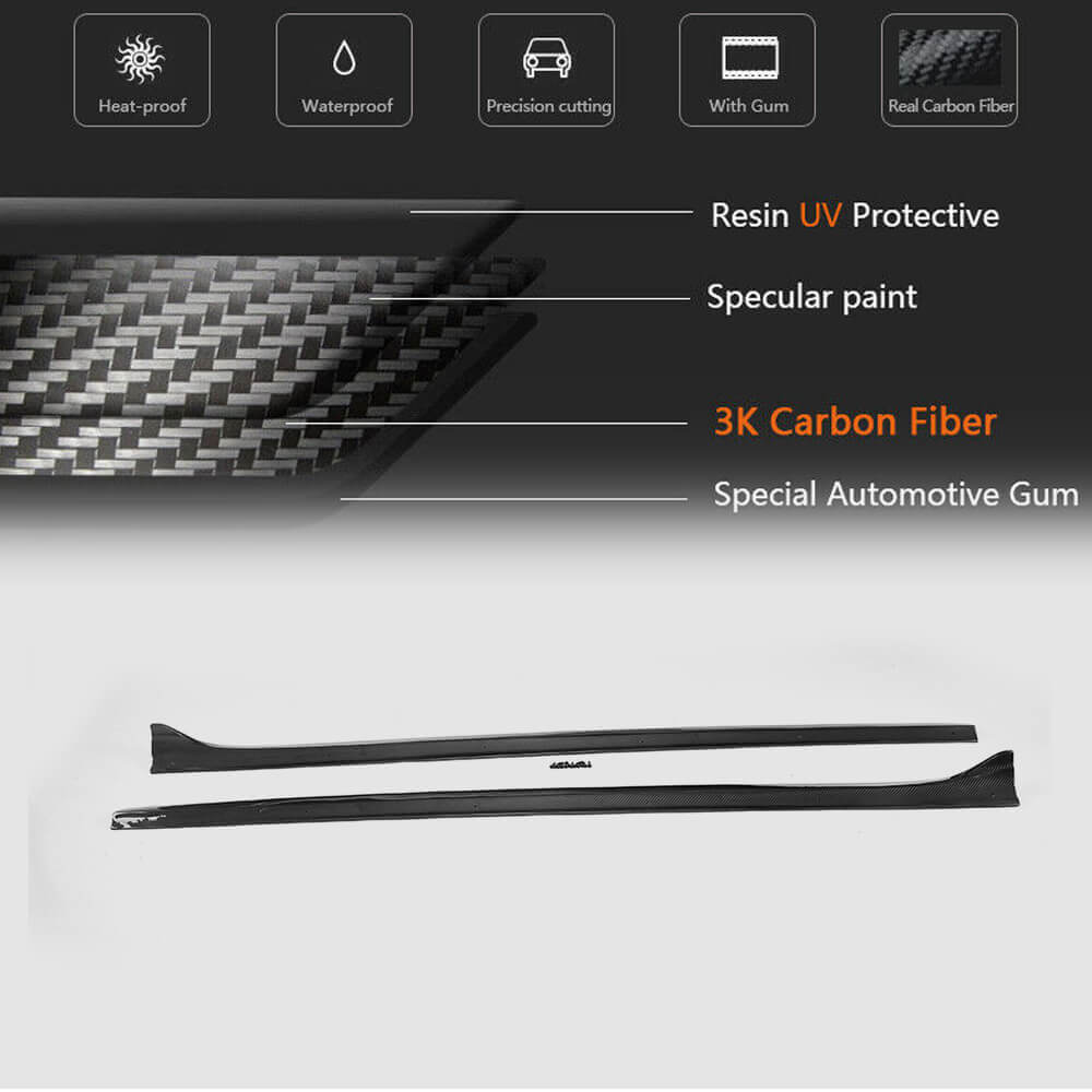 Side Skirts (Coupe/Cabriolet, Carbon) for Audi A5 2007-2015 - image 5