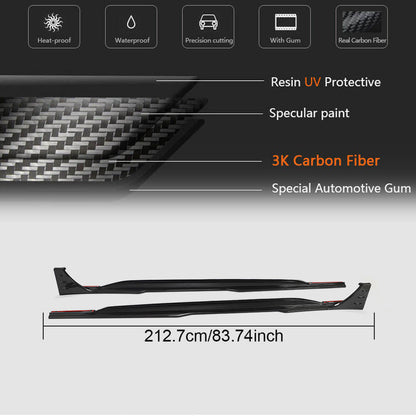 Side Skirts Dry Carbon Fiber for Audi A6 C8 2018- - image 5