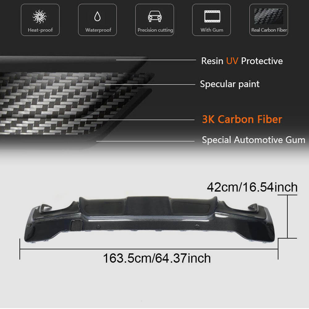 Rear Bumper Diffuser (for M-Sport, Carbon) for BMW X4 F-26 2014-2018 - image 5