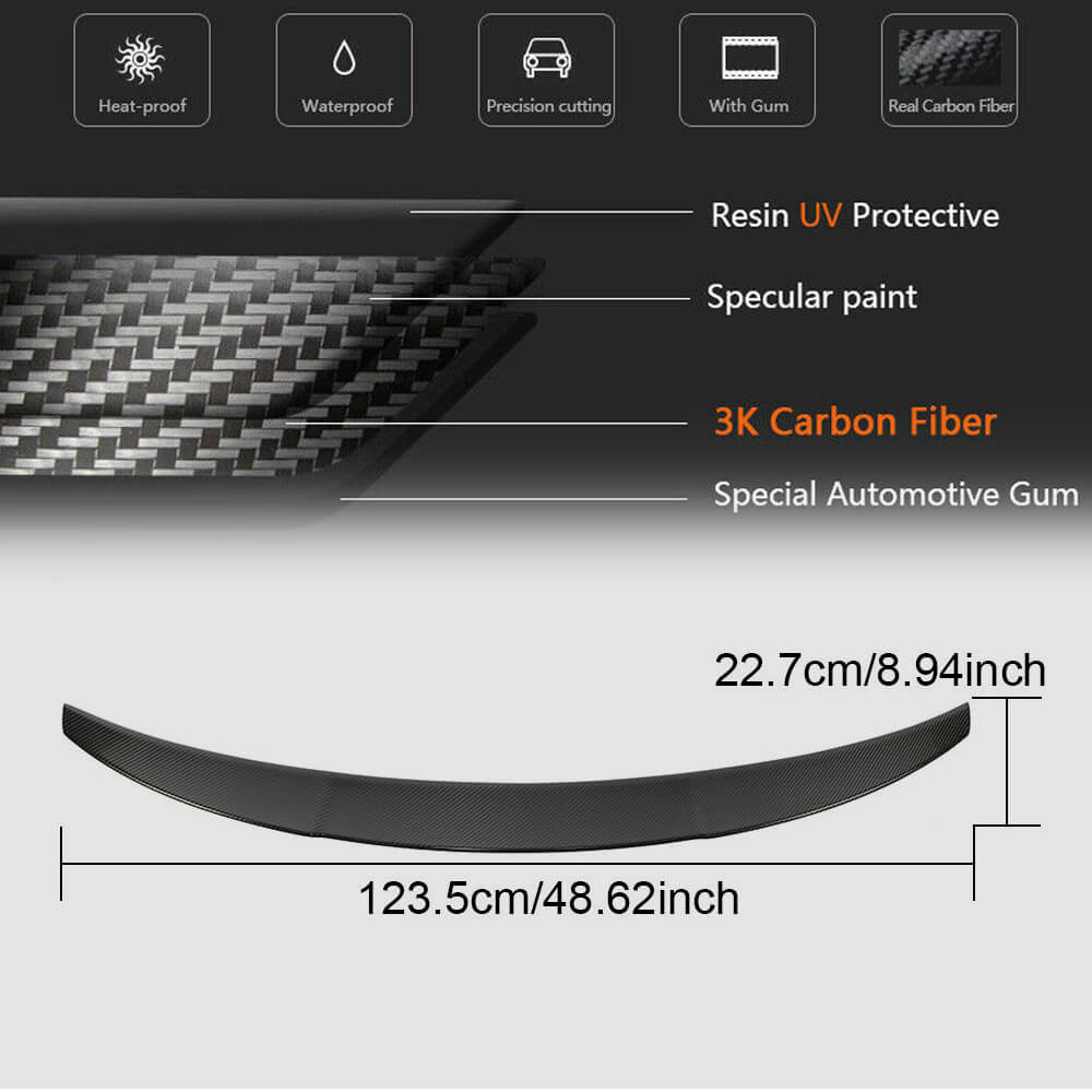 Rear Trunk Spoiler Carbon Fiber V2 (Coupe) for BMW 2 Series F22/23 2014-2021 - image 5