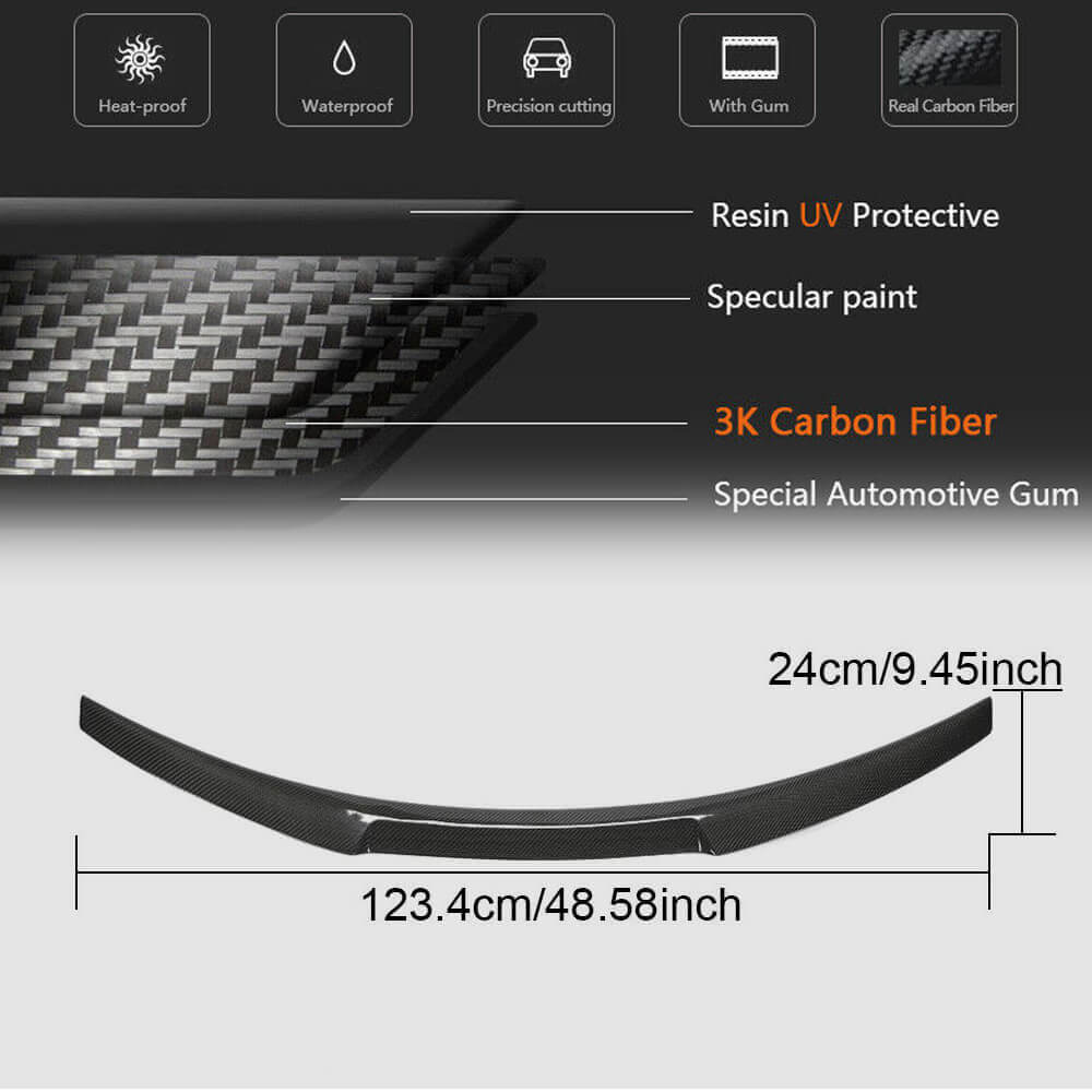 Rear Trunk Spoiler Carbon Fiber V3 (Coupe) for BMW 2 Series F22/23 2014-2021 - image 5