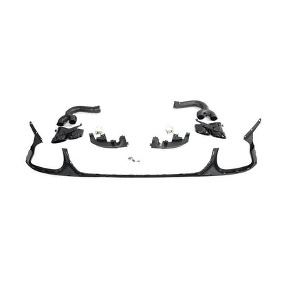 Rear bumper diffuser with nozzles (Black) for Audi Q8 2018- - image 5