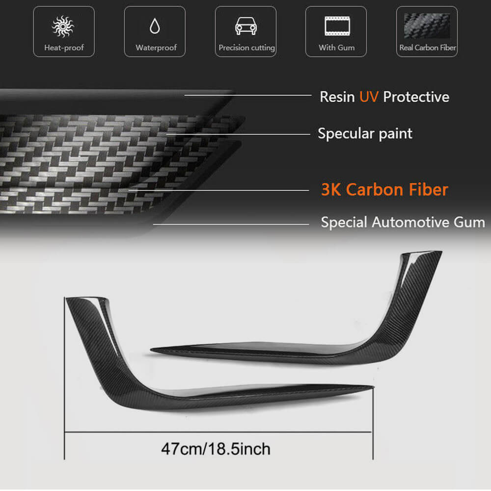 Carbon Front Bumper Covers (for Base/S/S Q4 2013-2017) for Maserati Ghibli 2013-2023 - image 5