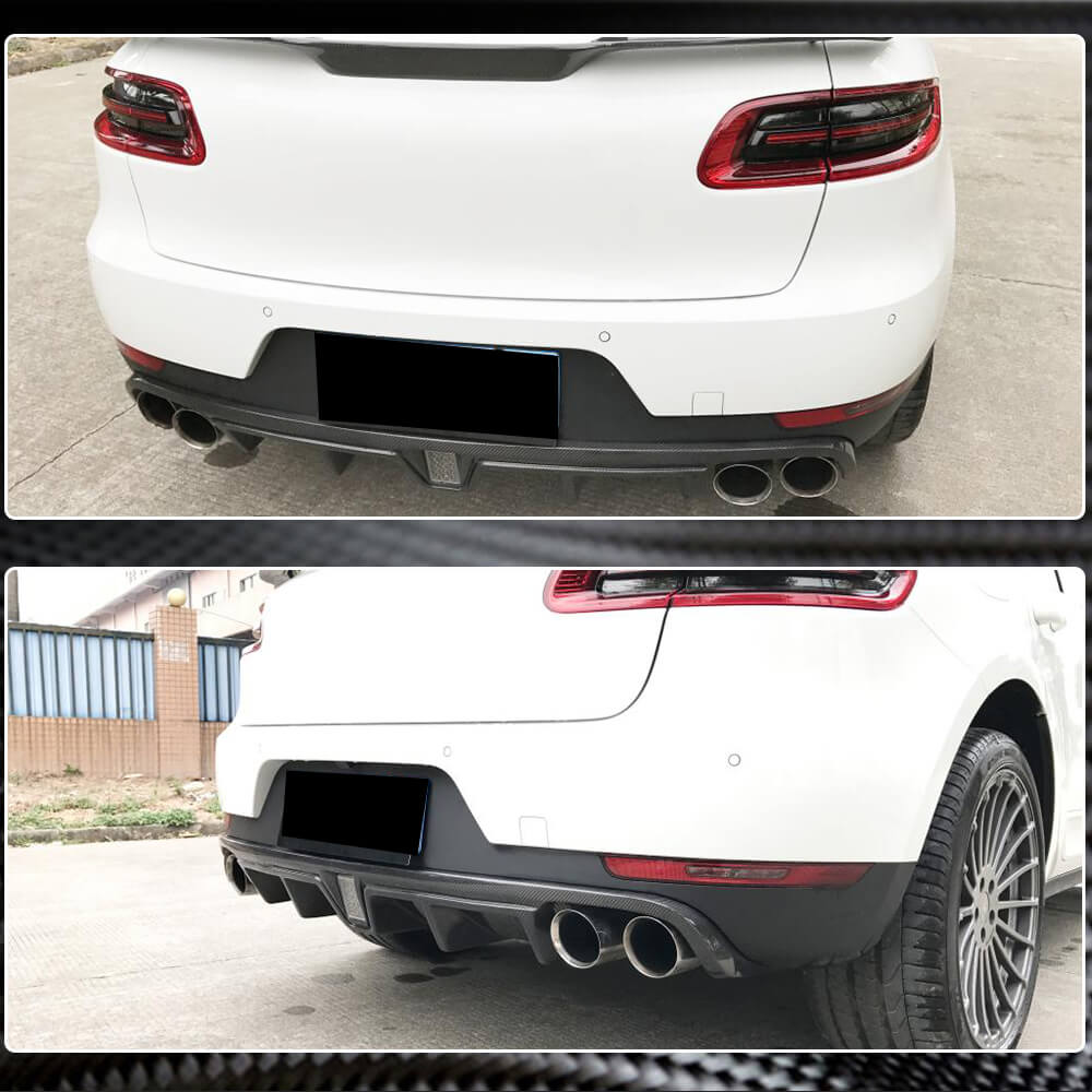 Rear Bumper Diffuser V2 (2014-2021, Carbon) for Porsche Macan 2014-2024 - image 5