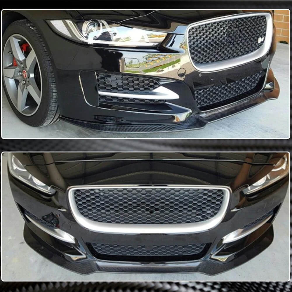 Front Bumper Lip Spoiler (2015-2019, Carbon) for Jaguar XE 2016- - image 5