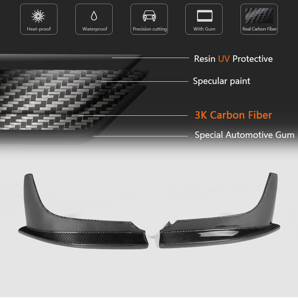 Front Bumper Flap Extensions (for 1M E82, Carbon) for BMW 1 Series E81/E82/E87/E88 2004-2011 - image 5