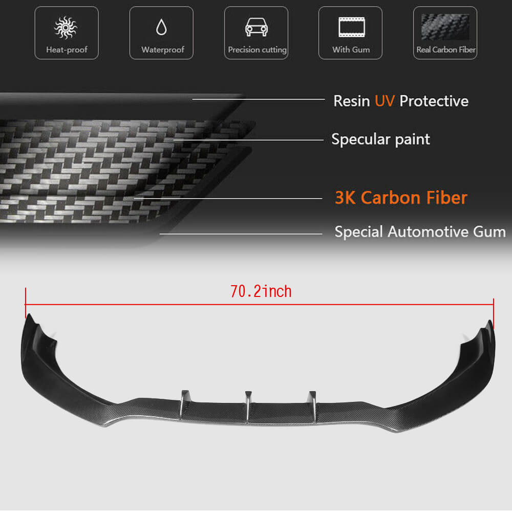 Front Bumper Lip V3 for S-Line 2012-2015 Carbon for Audi A5 2007-2015 - image 5