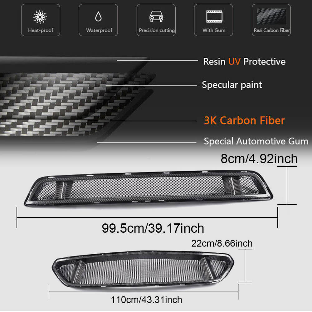Front Grille (2015-2017, Carbon) for Ford Mustang 2015-2023 - image 5