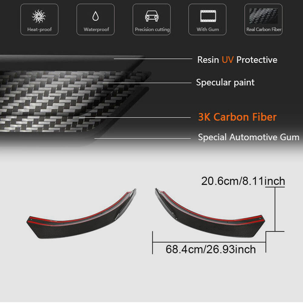 Carbon Front Bumper Flaps (for GLA45 AMG 2017-2020) for Mercedes GLA X156 2014-2019 - image 5