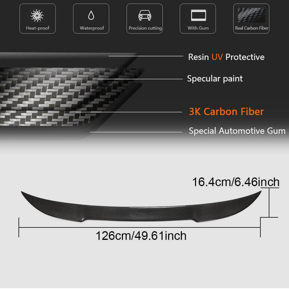 Rear Trunk Spoiler Carbon Fiber V3 for BMW X4 G02 2018- - image 5