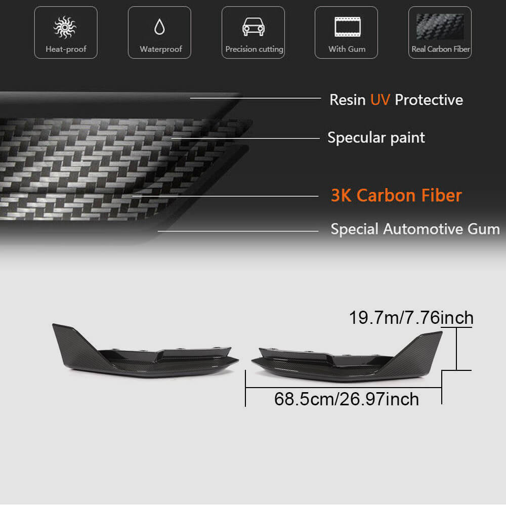 Rear Bumper Splitters Dry Carbon Fiber V2 (for G80) for BMW 3 series G20/21 2018- - image 5