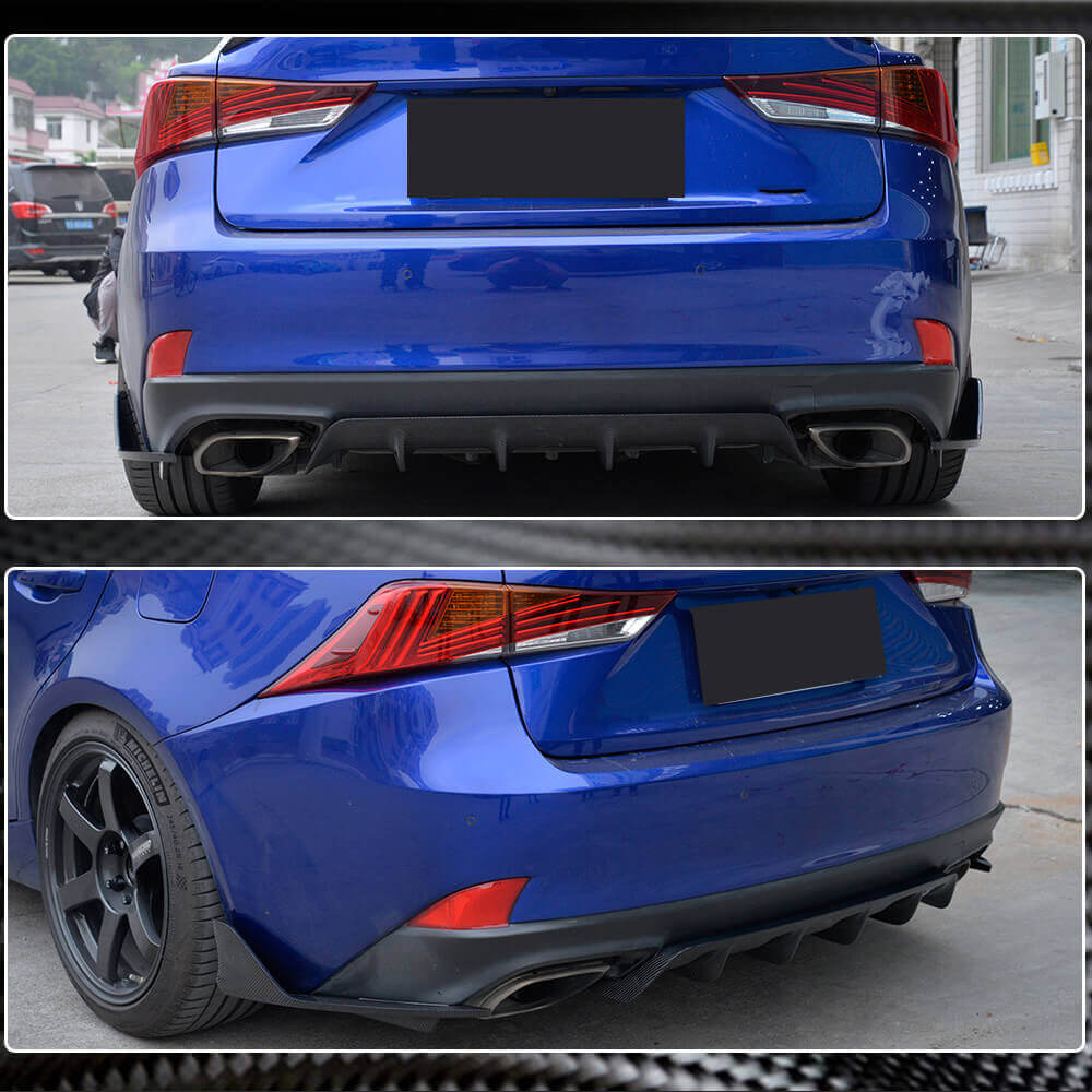 Covers on the rear bumper (for Base/F-Sport 2016-2020, Carbon) for Lexus IS 2013- - image 5