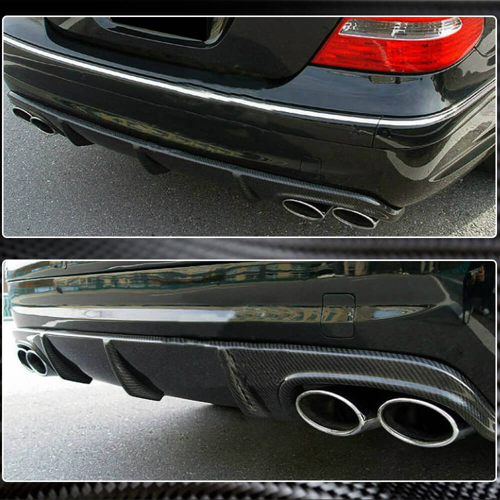 Rear bumper diffuser (for E55 AMG 2003-2006, Carbon) for Mercedes E-class W211 2002-2009 - image 5