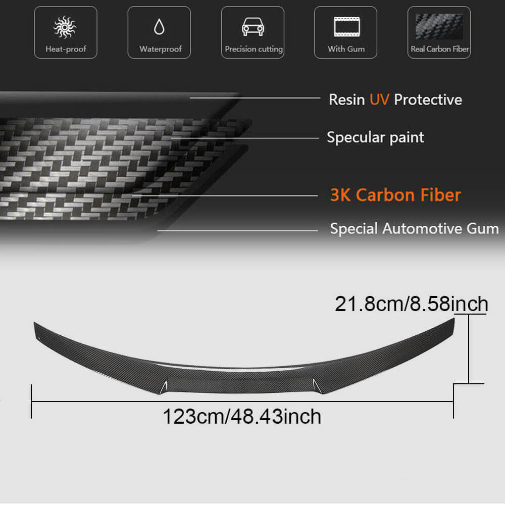 Spoiler V6 (for coupe, Carbon) for Audi A5 2016-2025 - image 5