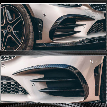 Covers on the front bumper V2 (for C43 AMG 2019-2021, Carbon) for Mercedes C-class W205 2014-2021 - image 5