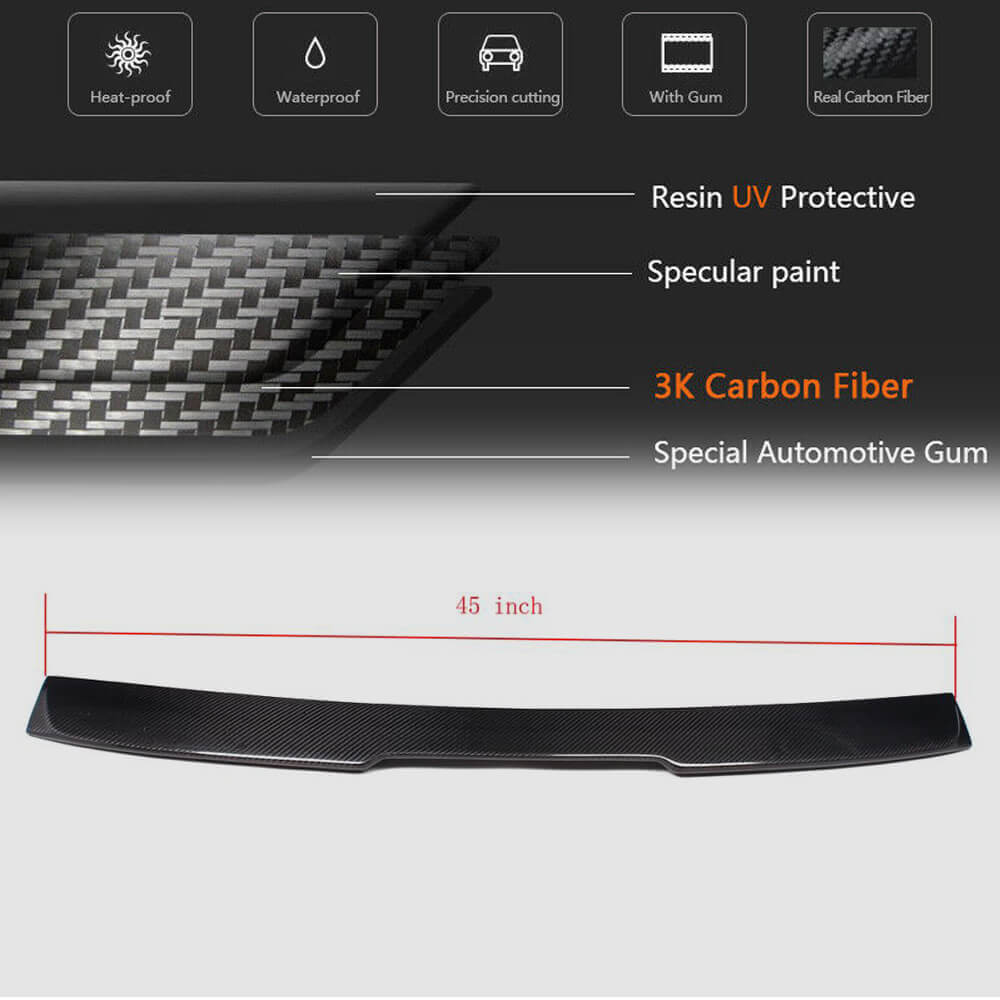 Rear Roof Spoiler Carbon Fiber (E60) for BMW 5 series E-60/61 2003-2010 - image 5
