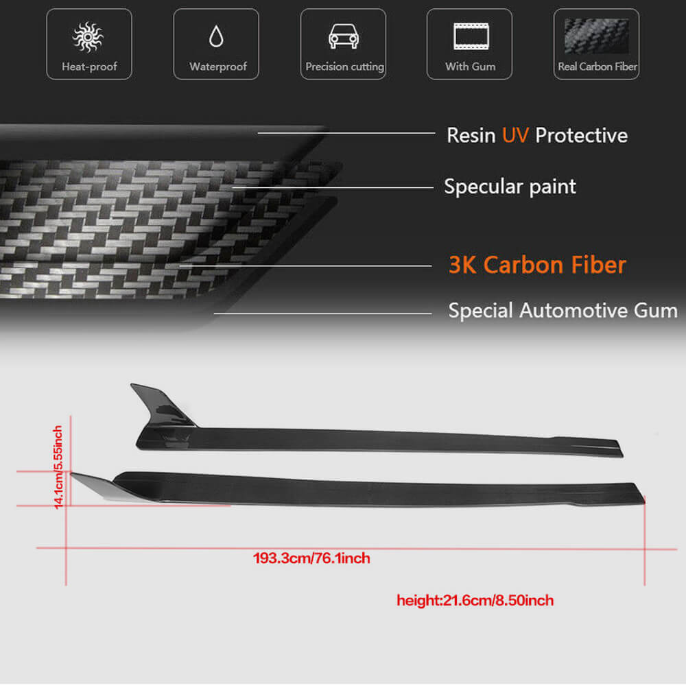 Side Skirts Carbon Fiber for Audi R8 2006-2015 - image 5